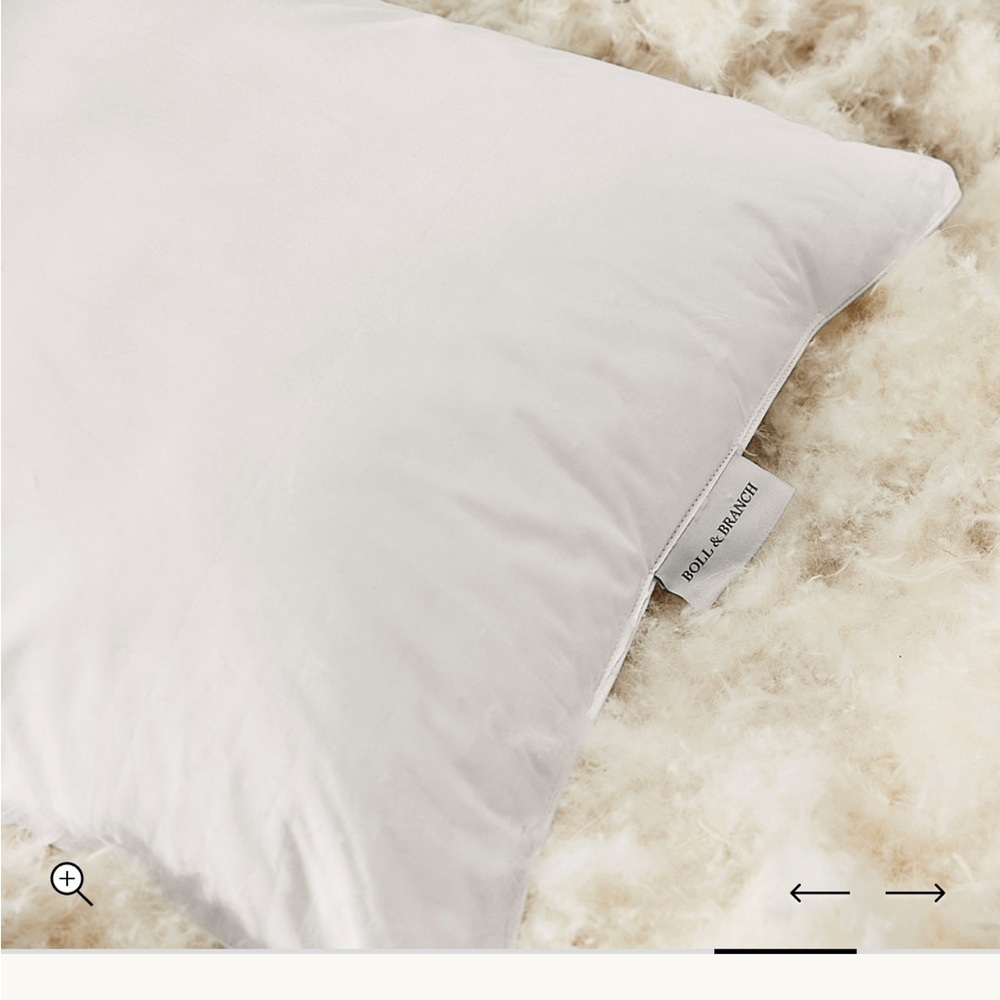 Boll & Branch Down Chamber Pillow Insert King Medium 20x36 NWT Organic Cotton - Picture 4 of 11